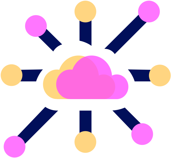 ícono administrador html sijap nubes con puntos conectados