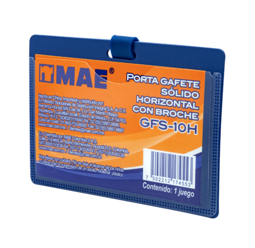 Gafete transparente vertical marca mae 1pieza	