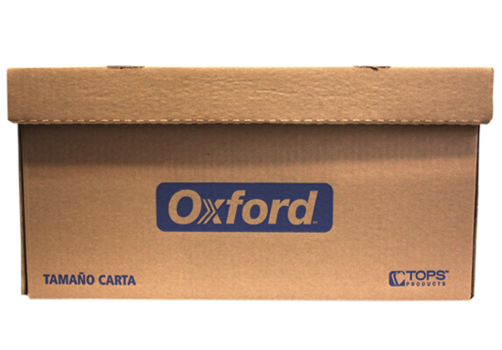 Caja para archivo Oxford Kraft carta tapa integrada tipo cofre	