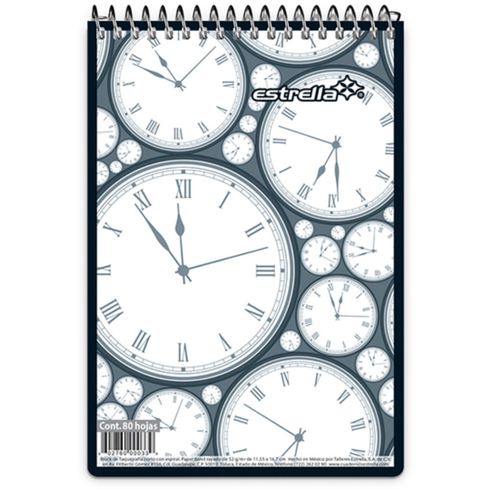 Libreta 1/4 pasta dura forma francesa Estrella cuadro chico 5 mm 96 hojas