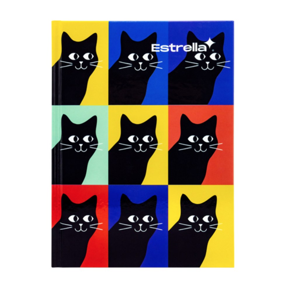 Libreta 1/4 pasta dura forma francesa Estrella raya 96 hojas	