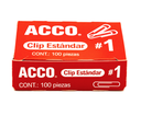 Clip estándar no. 1 ACCO capacidad hasta25 hojas	