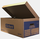 Caja para archivo Oxford Kraft oficio tapa integrada tipo cofre	