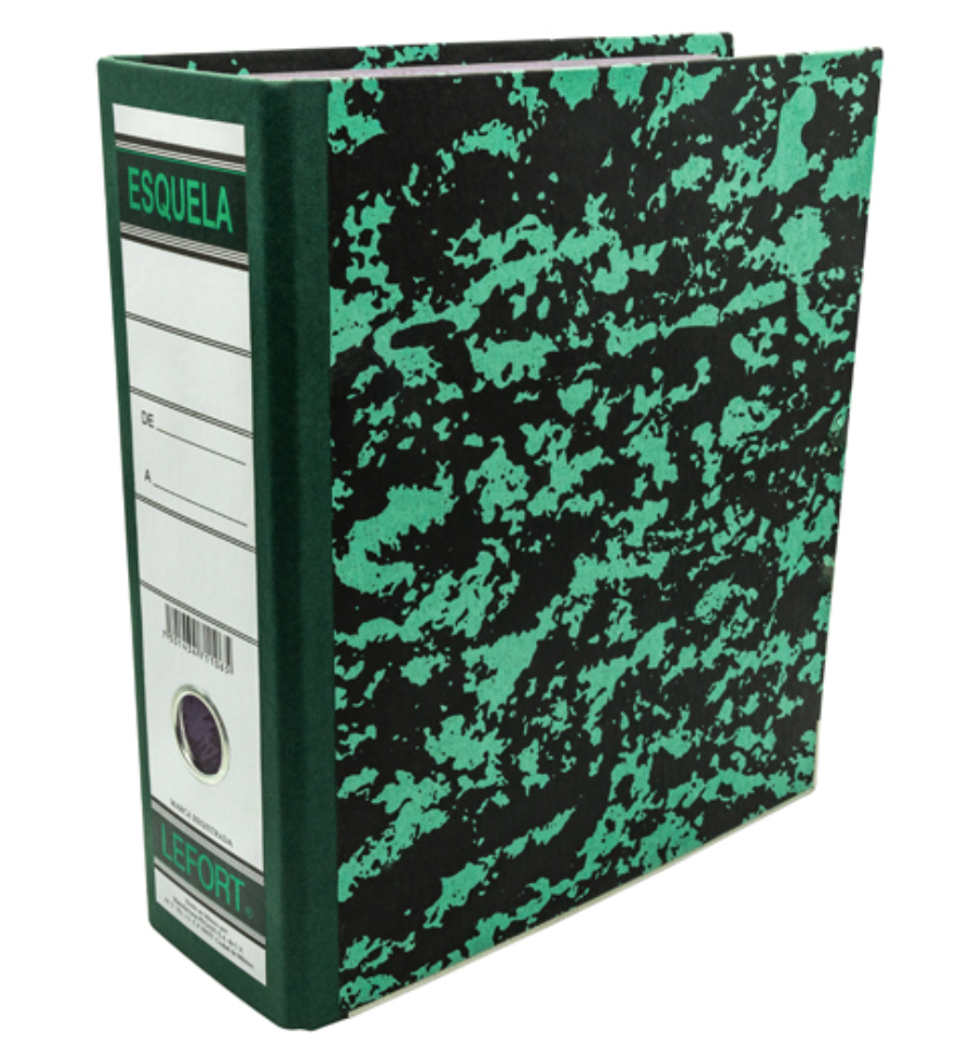 [AZO-CAR-0030] Registrador clásico Lefort esquela color verde marmoleado