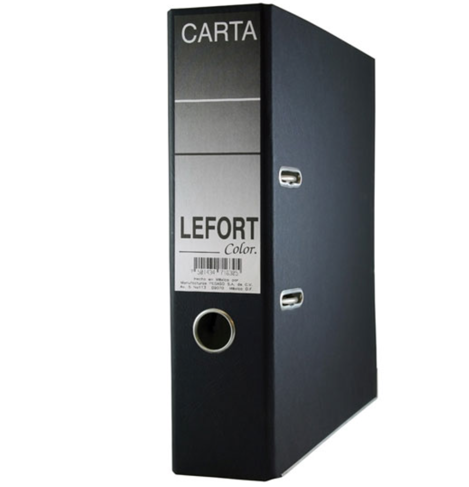 Registrador Lefort carta color negro 