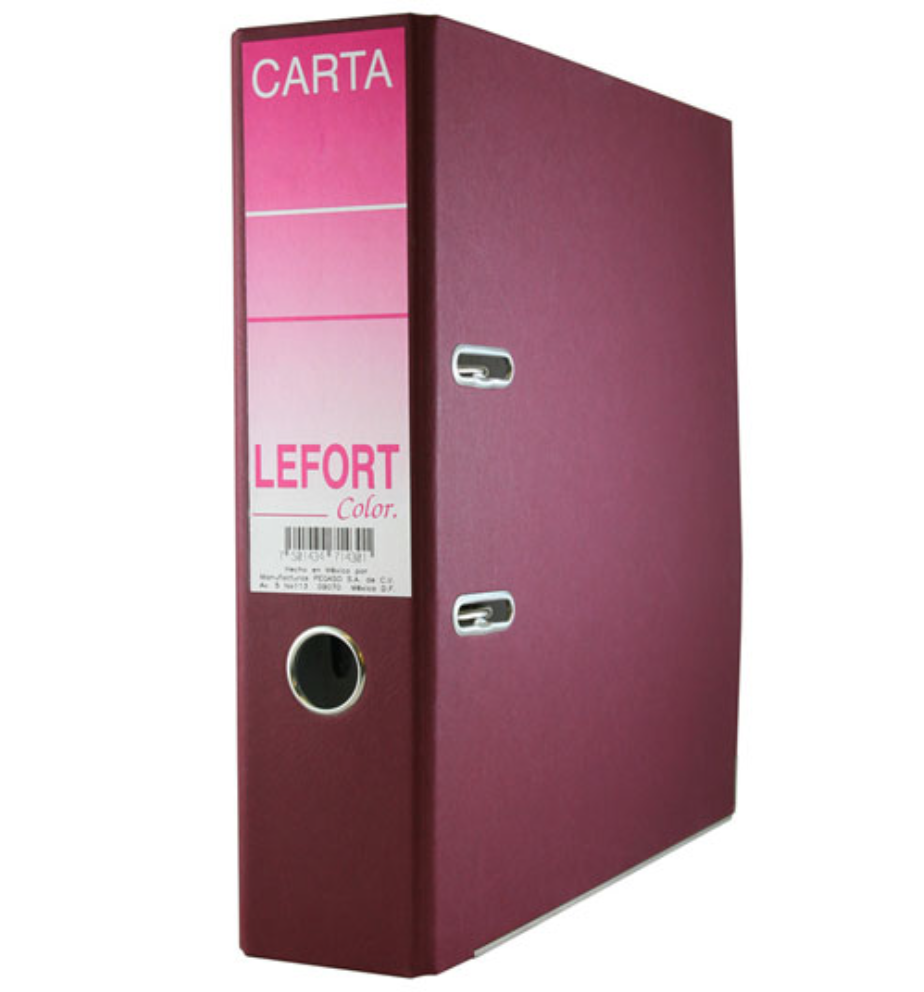 Registrador Lefort carta color vino