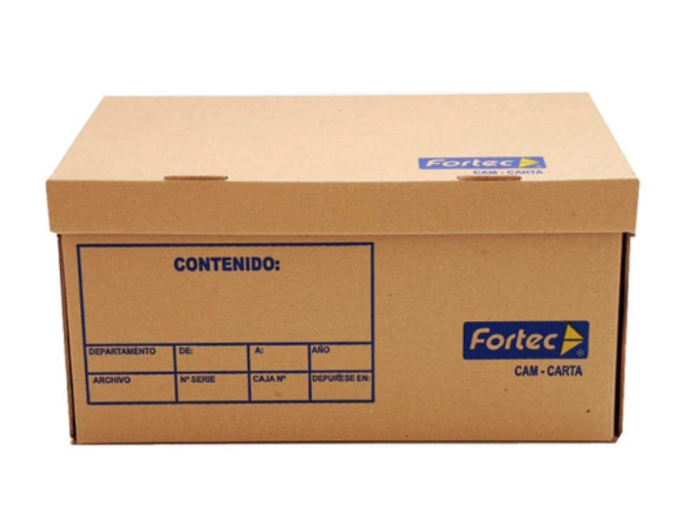 Caja de archivo de cartón Fortec carta con tapa incluida	
