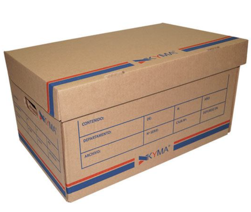 Caja larga de carton KYMA para archivo oficio 1 pieza