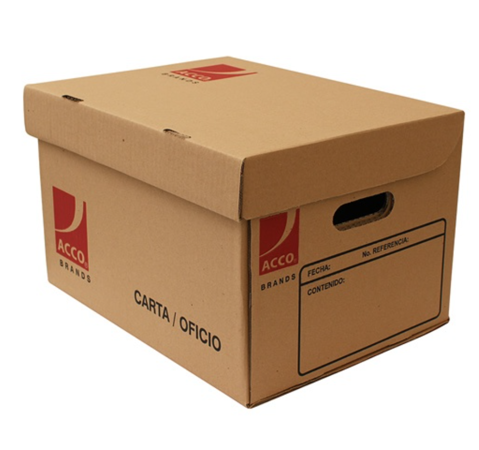 Caja de archivo carta/oficio ACCO hecha de cartón corrugado kraft	