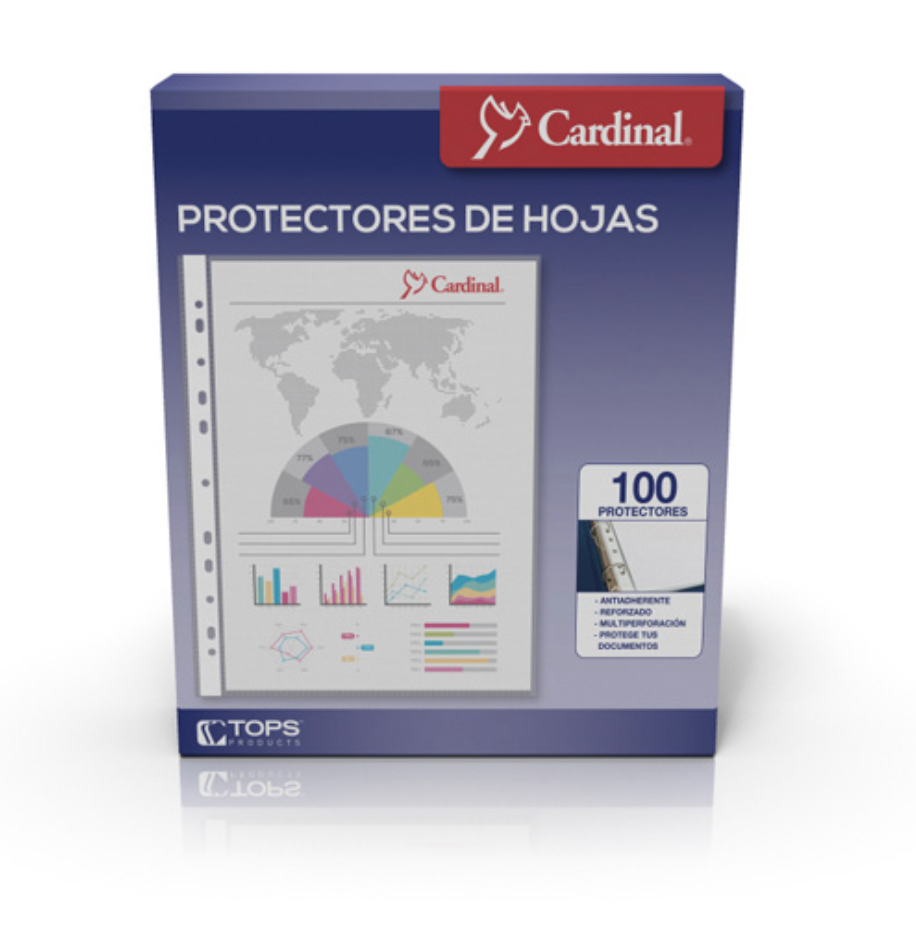 [ESS-PRH-64003] Protector de hojas Cardinal carta antirreflejante caja con 100 pzas