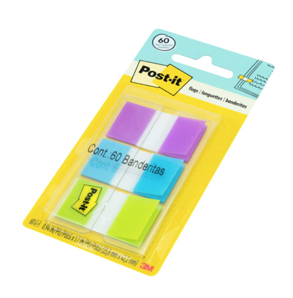 [P3M-BAN-680PBG] Banderitas Post-it 3 colores