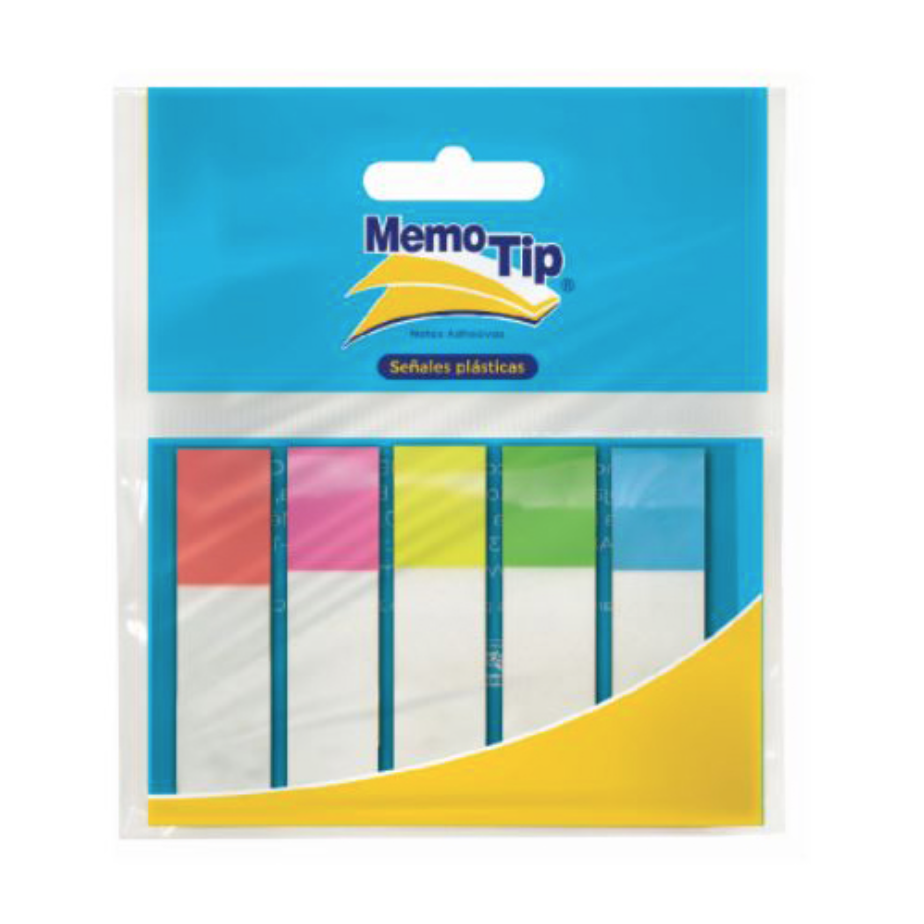 Señales plásticas memo tip 5 colores bolsa con 125 señales mate