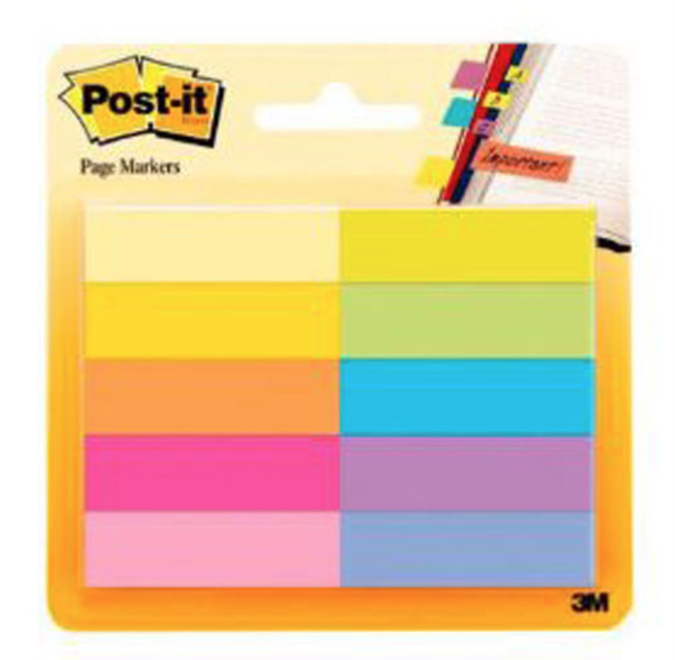 [P3M-PST-67010AB] Señaladores Post-it 10 colores brillantes