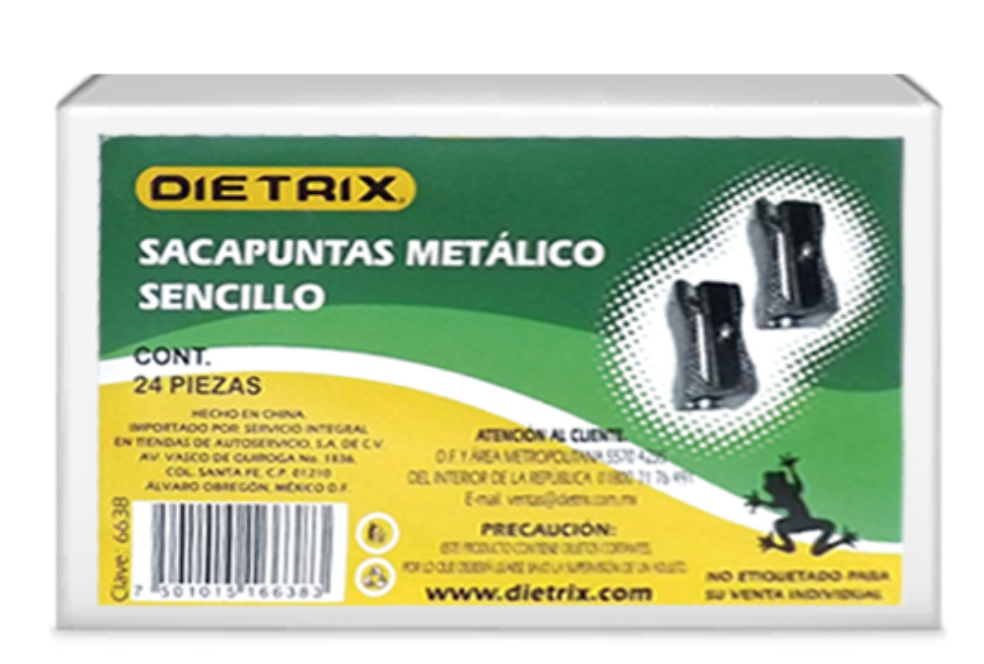 [DIE-SAC-6638] Sacapuntas metálico sencillo Dietrix 24 piezas