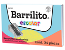 Sacapuntas metálico diagonal Barrilito 1 orificio 24 pzs metálico	