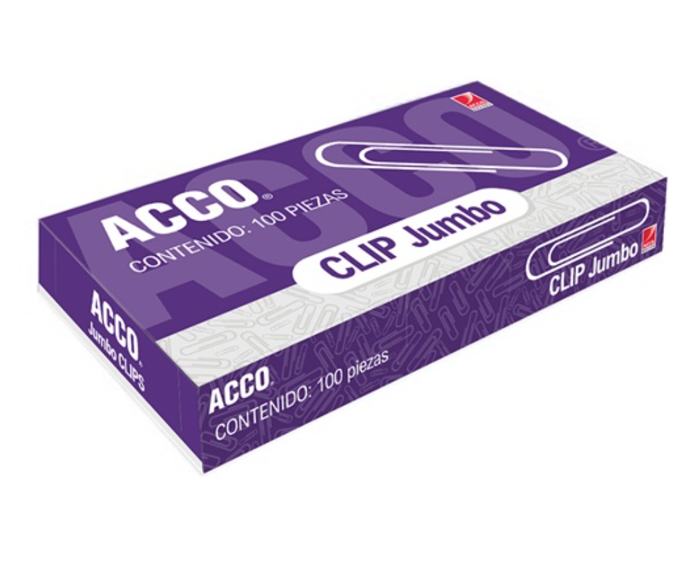 Clip jumbo ACCO capacidad hasta 35 hojas.	