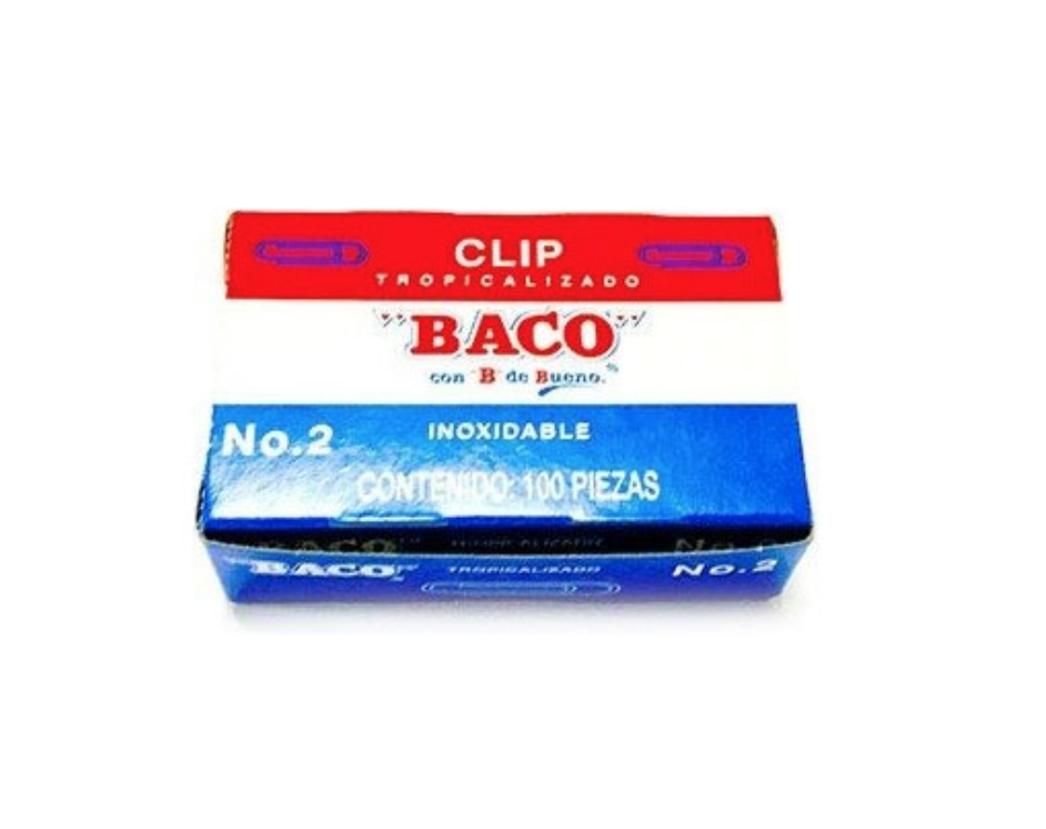 Clip Baco tropicalizado no.2 , 1 caja con 100 clips	