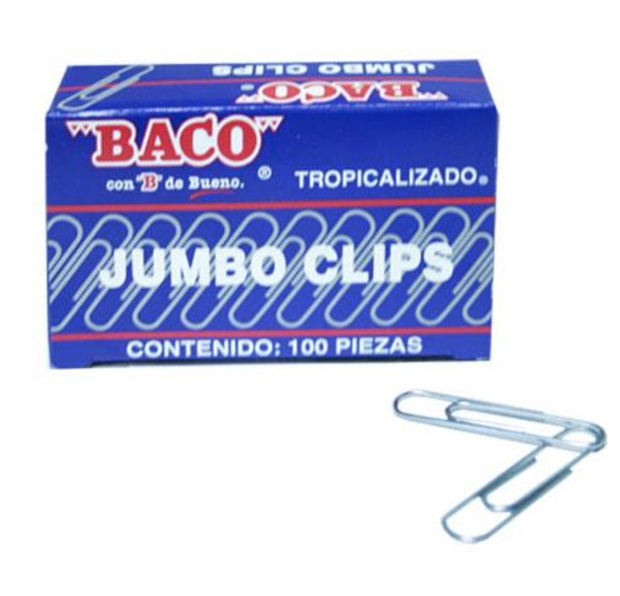 Clip Baco tropicalizado jumpo , 1 caja con 100 clips	
