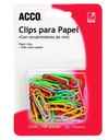 Clip estándar de colores ACCO capacidad hasta 20 hojas