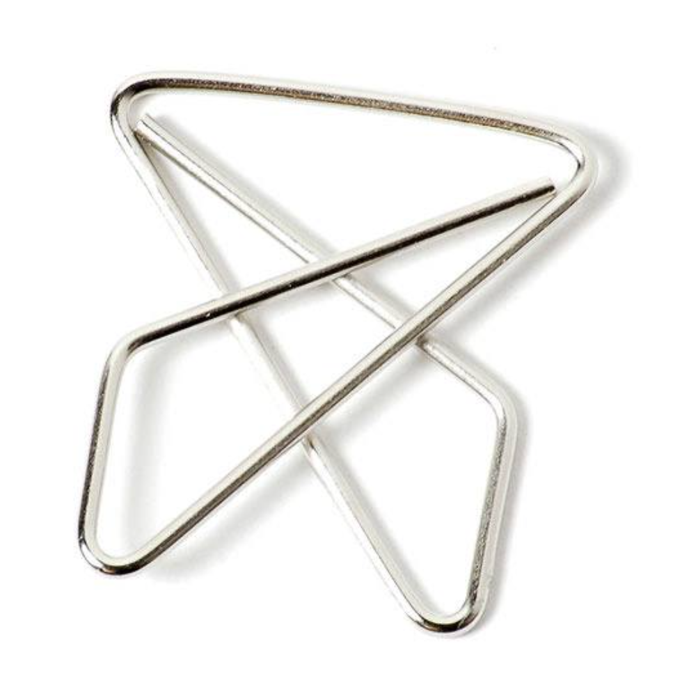 Clip Baco mariposa gigante niquelado no.2, 1 caja con 50 clips	