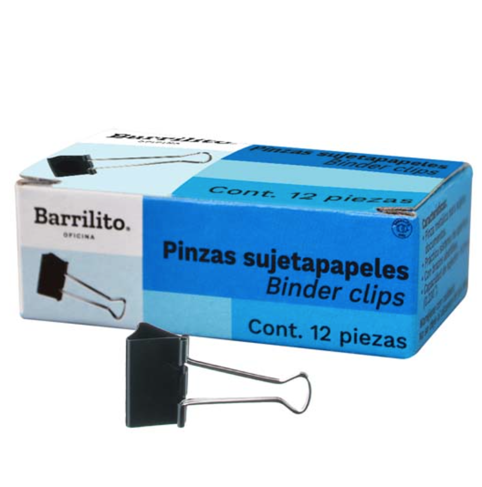 [BAR-SUJ-PZ15] Sujeta documentos 15 mm Barrilito capacidad hasta 50 hojas