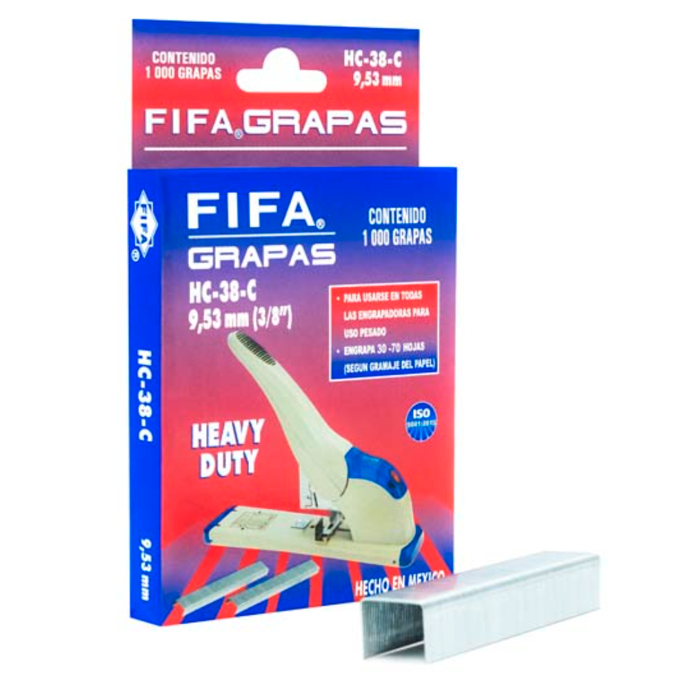 [PIL-GRA-HC38] Grapas de uso pesado 3/8 FIFA Heavy Duty caja con 1,000 grapas