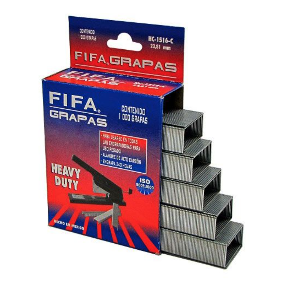 Grapas de uso pesado 1/4 FIFA Heavy Duty caja con 1,000 grapas	
