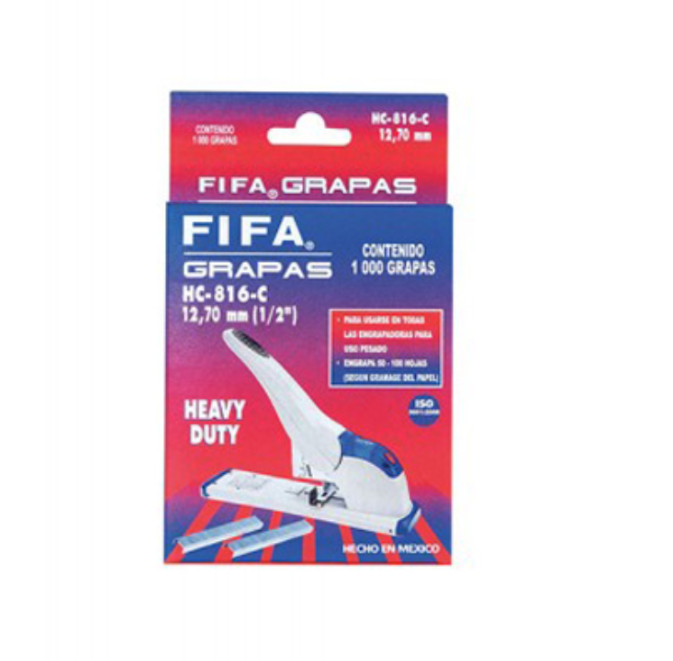 Grapas de uso pesado 1/2 FIFA Heavy Duty HC-816-C caja con 1,000 grapas	