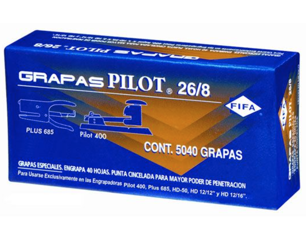 Grapas especiales 26/8 Pilot caja con 5,040 grapas	