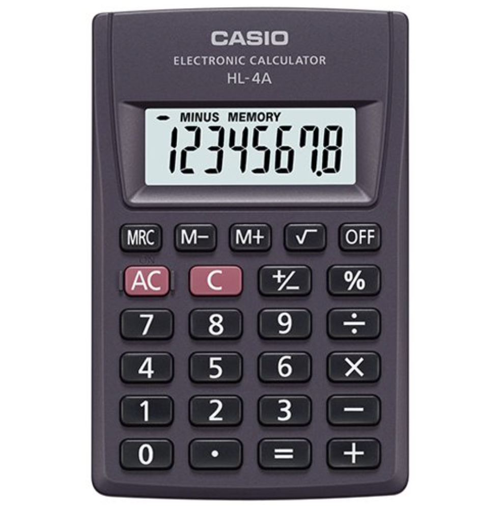[CAS-CAL-HL4] Calculadora básica 8 dígitos CASIO básica portátil
