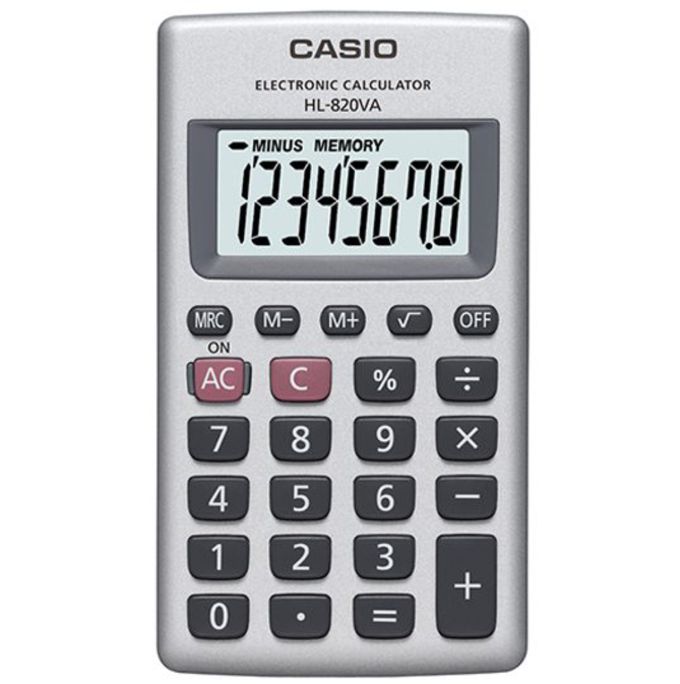 [CAS-CAL-HL820] Calculadora básica 8 dígitos CASIO calculadora básica portátil