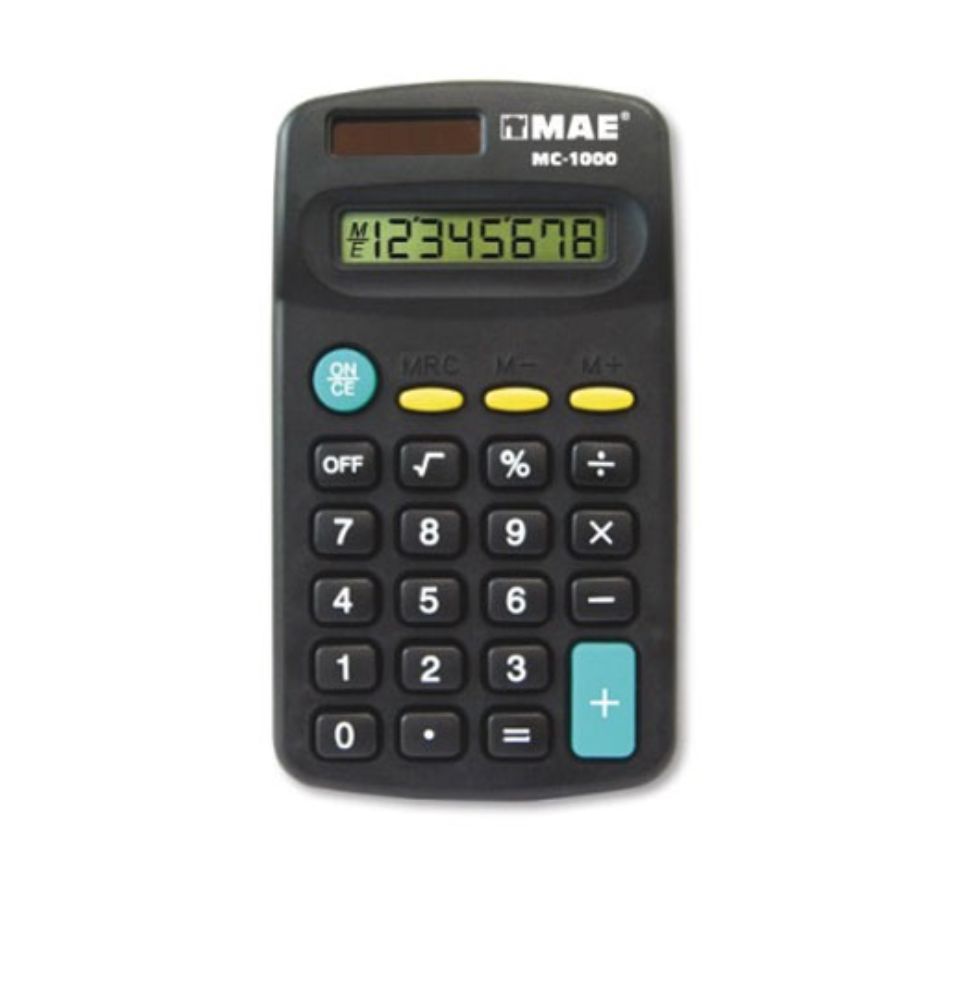 [MAE-CAL-1000] Calculadora de bolsillo 8 digitos mae 1 pieza