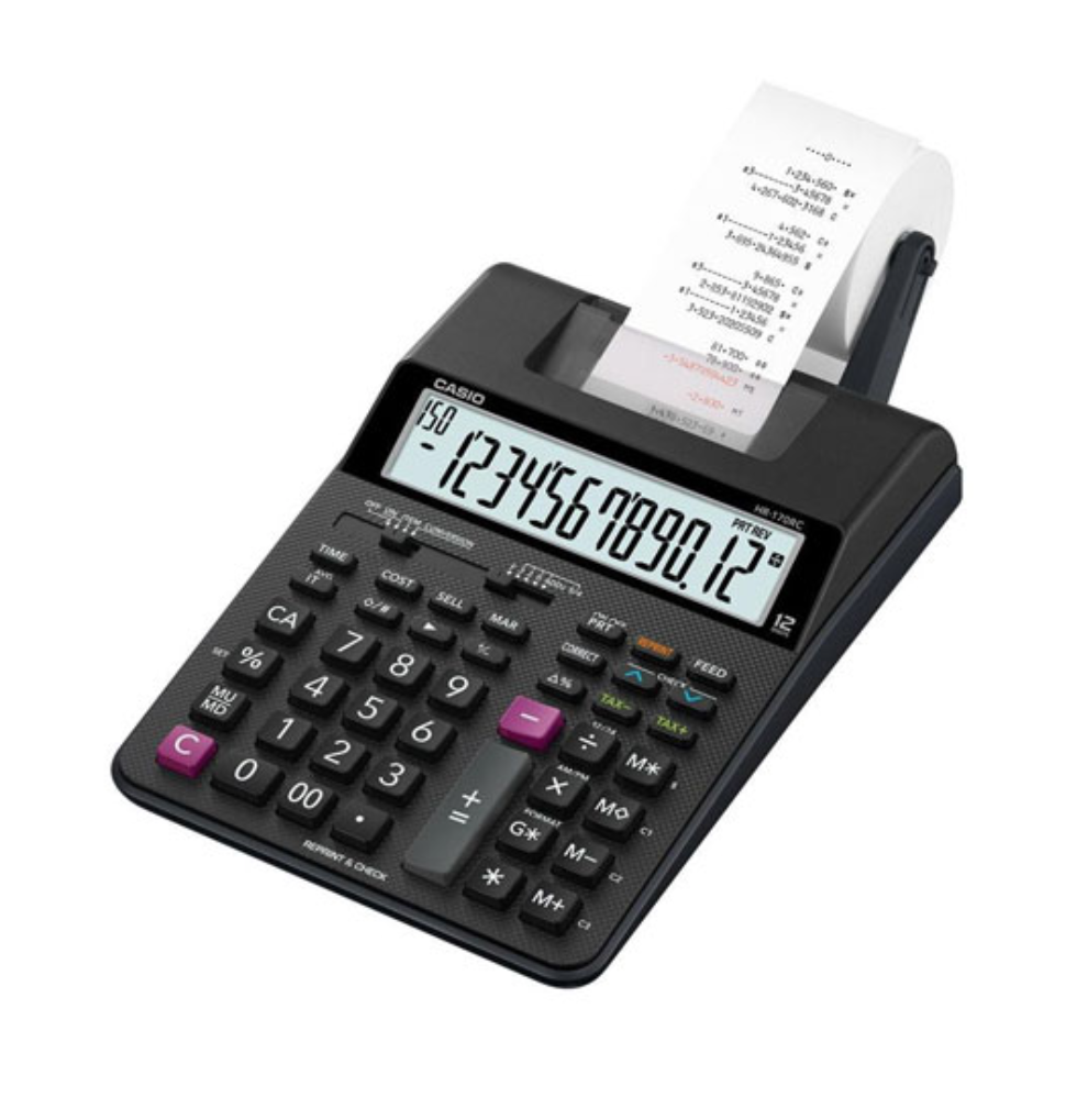 [CAS-CAL-HR170RC] Sumadora 12 dígitos CASIO 2.0 líneas por segundo