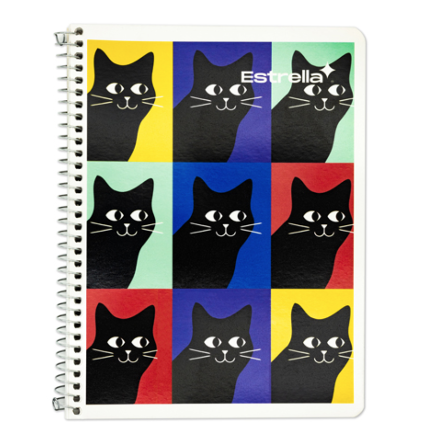 [EST-CUA-C184] Cuaderno espiral forma francesa Estrella cuadro grande 7 mm 100 hojas	