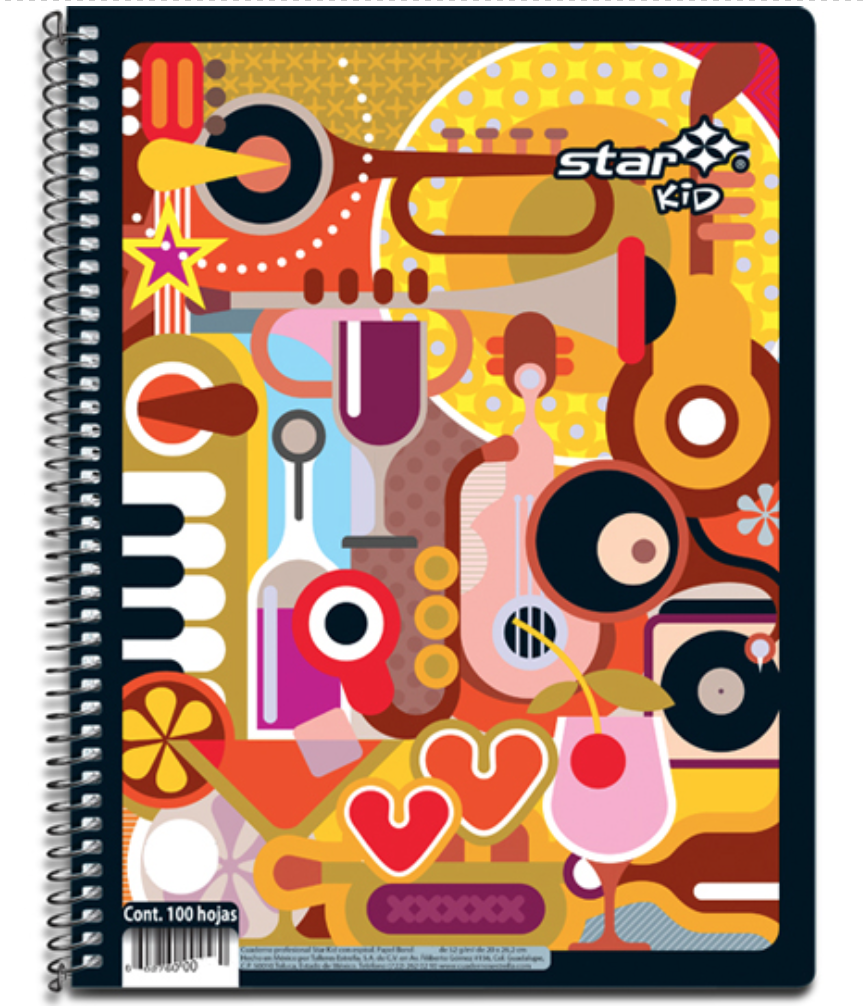 [EST-CUA-459] Cuaderno profesional star kid Estrella cuadro chico 5 mm 100 hojas	