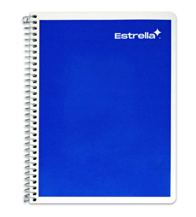 [EST-CUA-C186] Cuaderno espiral forma francesa Estrella cuadro chico 5 mm 100 hojas