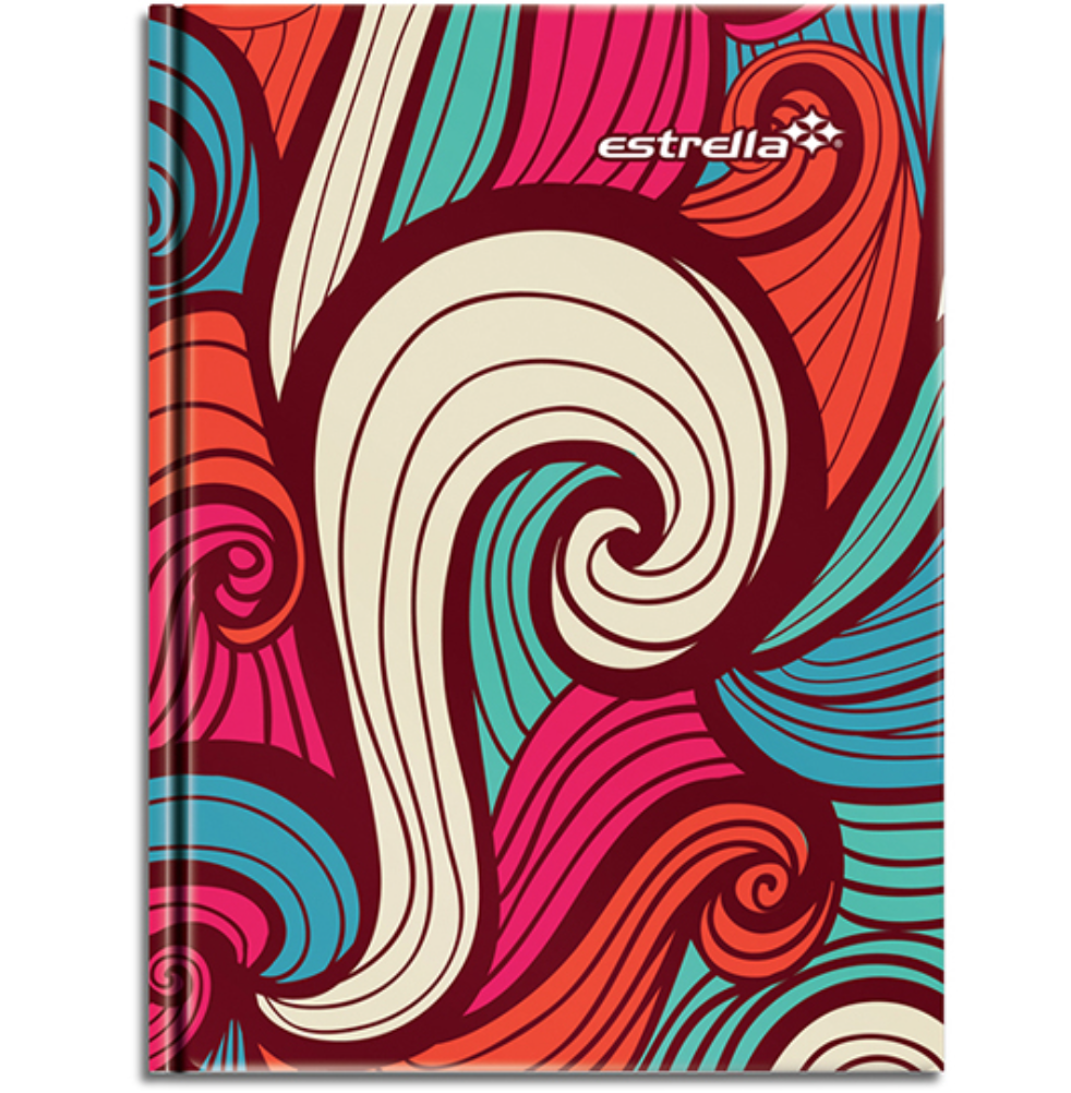 [EST-CUA-78] Libreta 1/4 pasta dura forma francesa Estrella raya 96 hojas