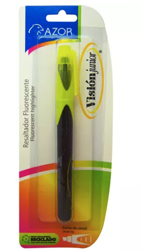 Resaltador de texto Vision Jr. punta cincel 4 mm color amarillo blíster