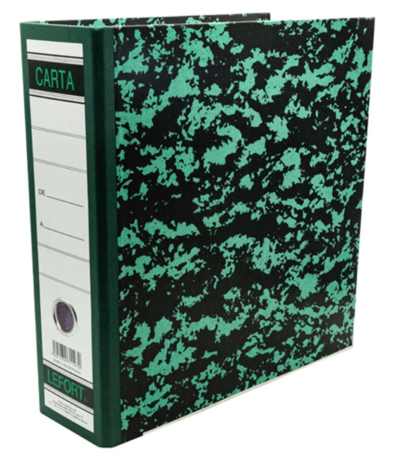 [AZO-CAR-0001P] Registrador clásico Lefort carta color verde marmoleado