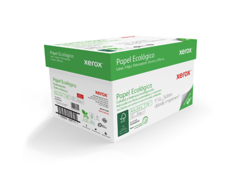 Papel bond Ecológico XEROX tamaño carta 93% blancura 75 gr