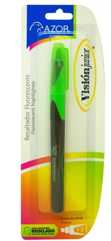 [AZO-MAR-2810VE] Resaltador de texto Vision Junior puntacincel 4 mm color verde blíster