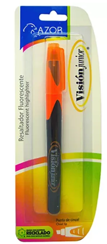 [AZO-MAR-2810NA] Resaltador de texto Vision Junior puntacincel 4 mm color naranja blíster