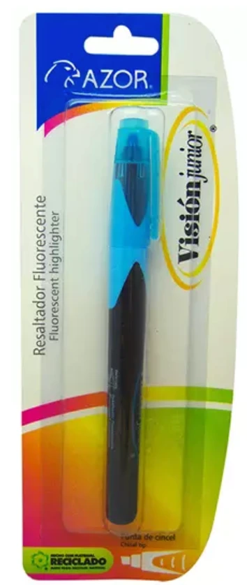 [AZO-MAR-2810AZ] Resaltador de texto Vision Jr. punta cincel 4 mm color azul blíster