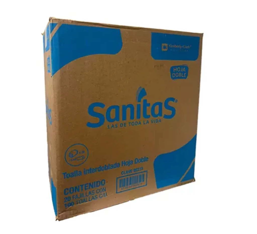 [LKC-TOAI-92231] Toalla interdoblada Sanitas con 100 hjs,caja c/ 20 paq.