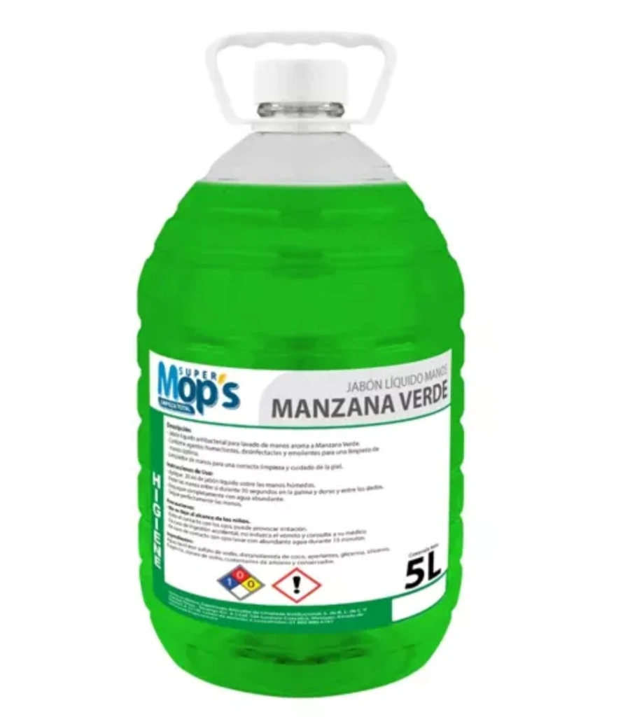 [MOP-JABMZ-5L] Jabon para manos Super mops aroma manzana 5 Lt.