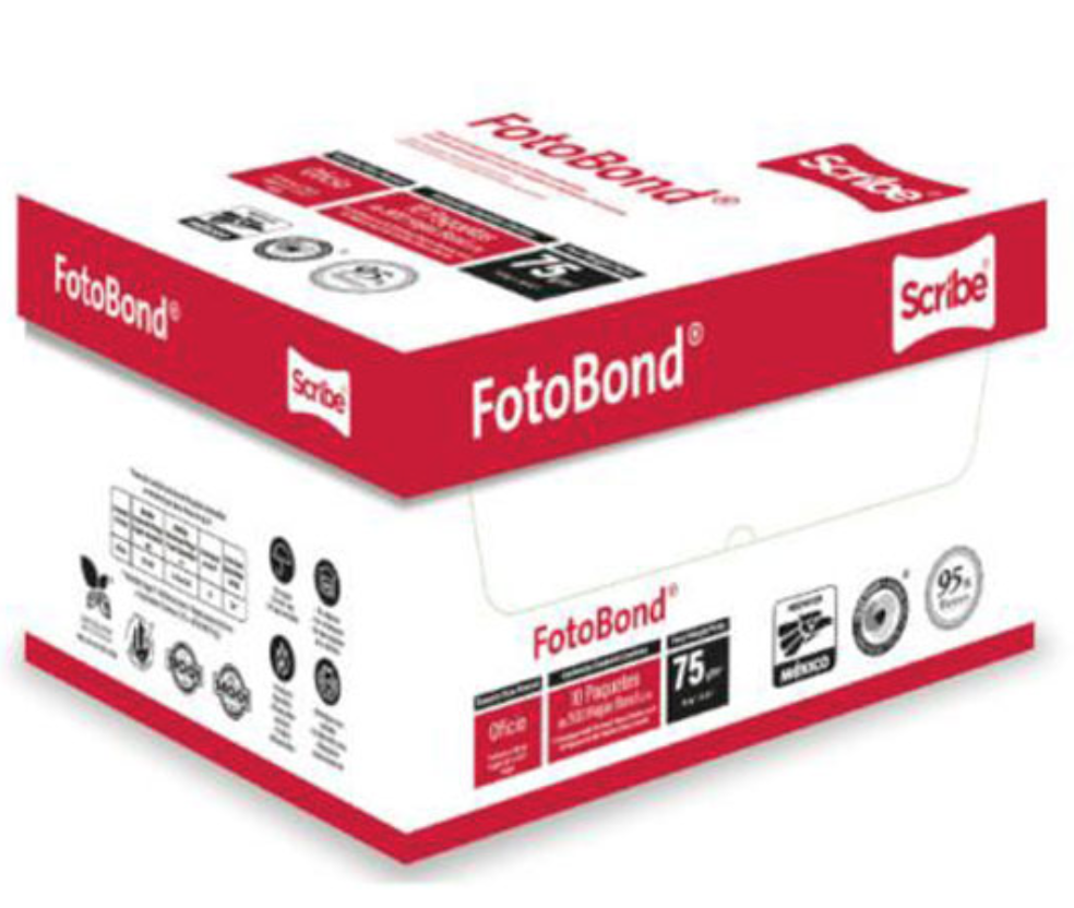 Papel bond Fotobond oficio Scribe blancura 95% 75gr