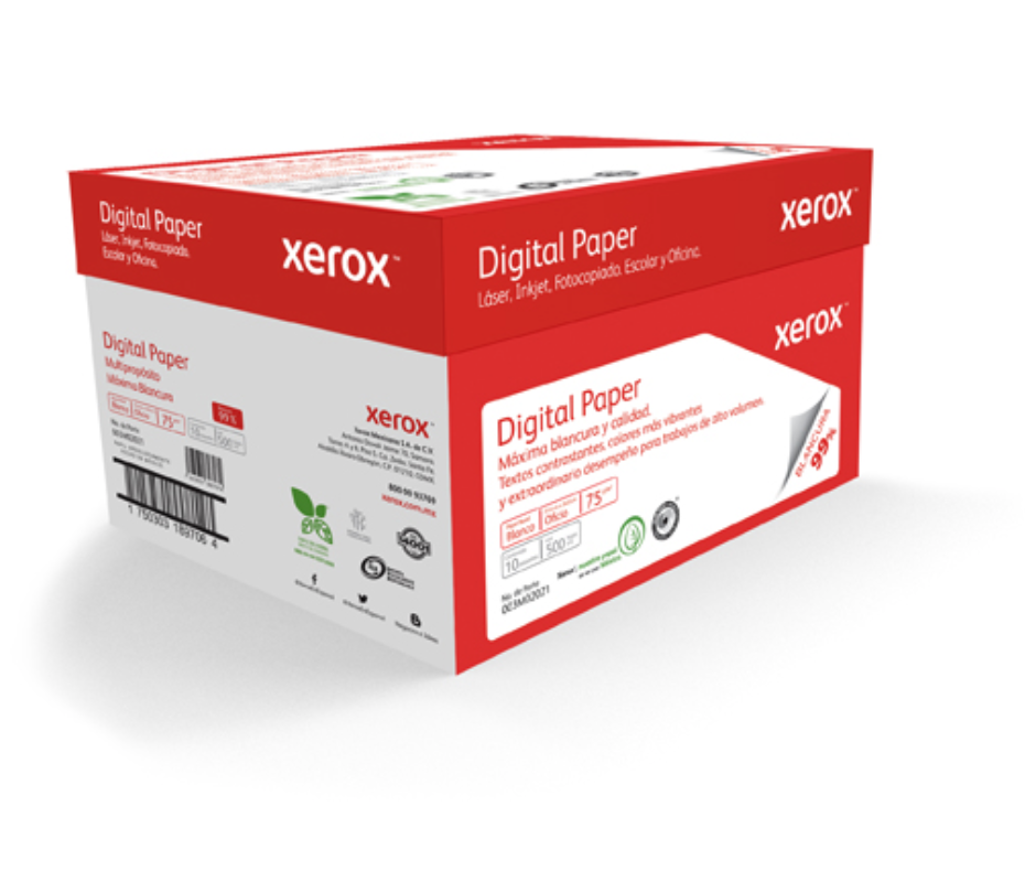 Papel Rojo oficio XEROX 99% blancura 75gr 