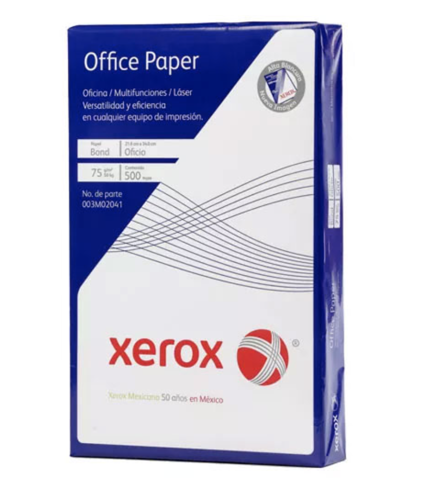 Papel xerox azul oficio blancura 95% 75 gr