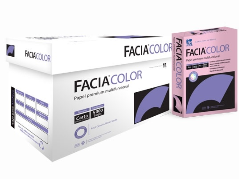 Papel bond Facia Color rosa tamaño carta 75 gr 