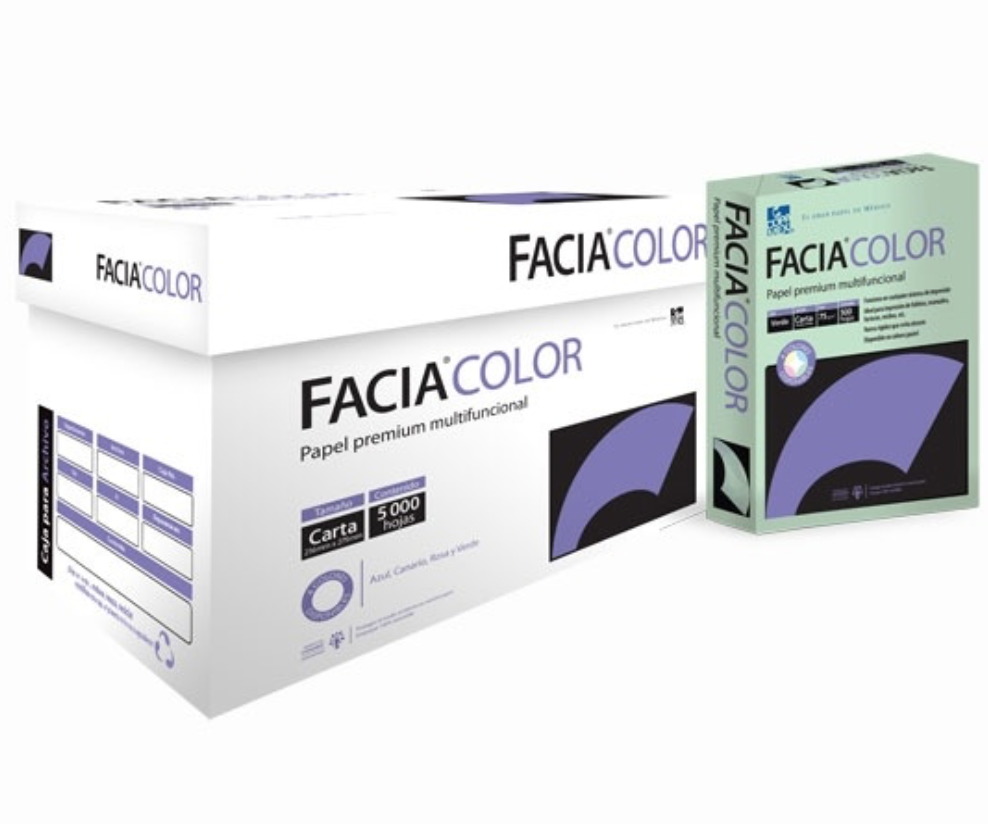 Papel bond Facia Color verde tamaño carta 75 gr  